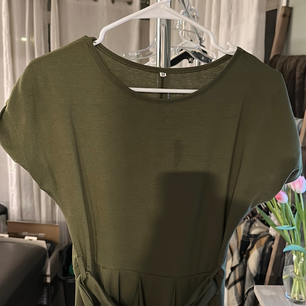 Green slip on dress
